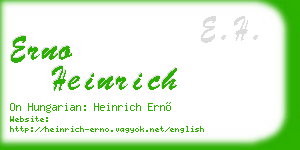 erno heinrich business card